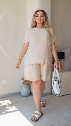 Прогулянковий костюм-двійка 283 бежевий