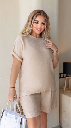 Прогулянковий костюм-двійка 283 бежевий