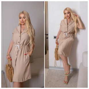 Стильна сукня на ґудзиках 282 бежева